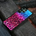 thumbnail image 4 of FINCIBO Soft Rubber Cover Case for Samsung Galaxy S22 Ultra 6.8" 2022 (NOT FIT Samsung Galaxy S22 6.1" 2022/Galaxy S22+ / S22 Plus 6.5" 2022), Blue Glitter Sparkle With Black Pink Glitter Leopard, 4 of 5