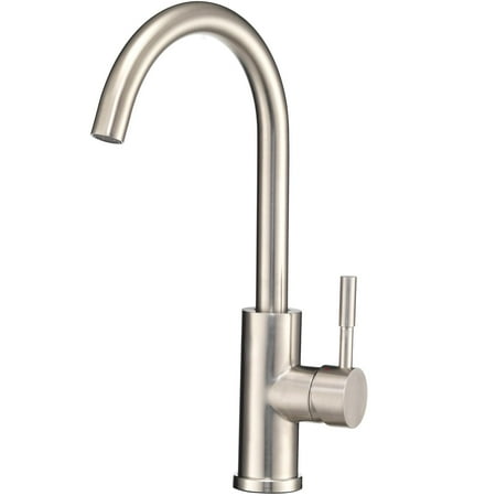 Dura Faucet 14.5" Streamline Gooseneck Water Faucet Single Lever RV Kitchen Sink Faucet Brushed Satin Nickel