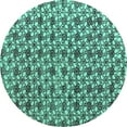 thumbnail image 1 of Ahgly Company Machine Washable Indoor Round Abstract Turquoise Blue Modern Area Rugs, 4' Round, 1 of 4