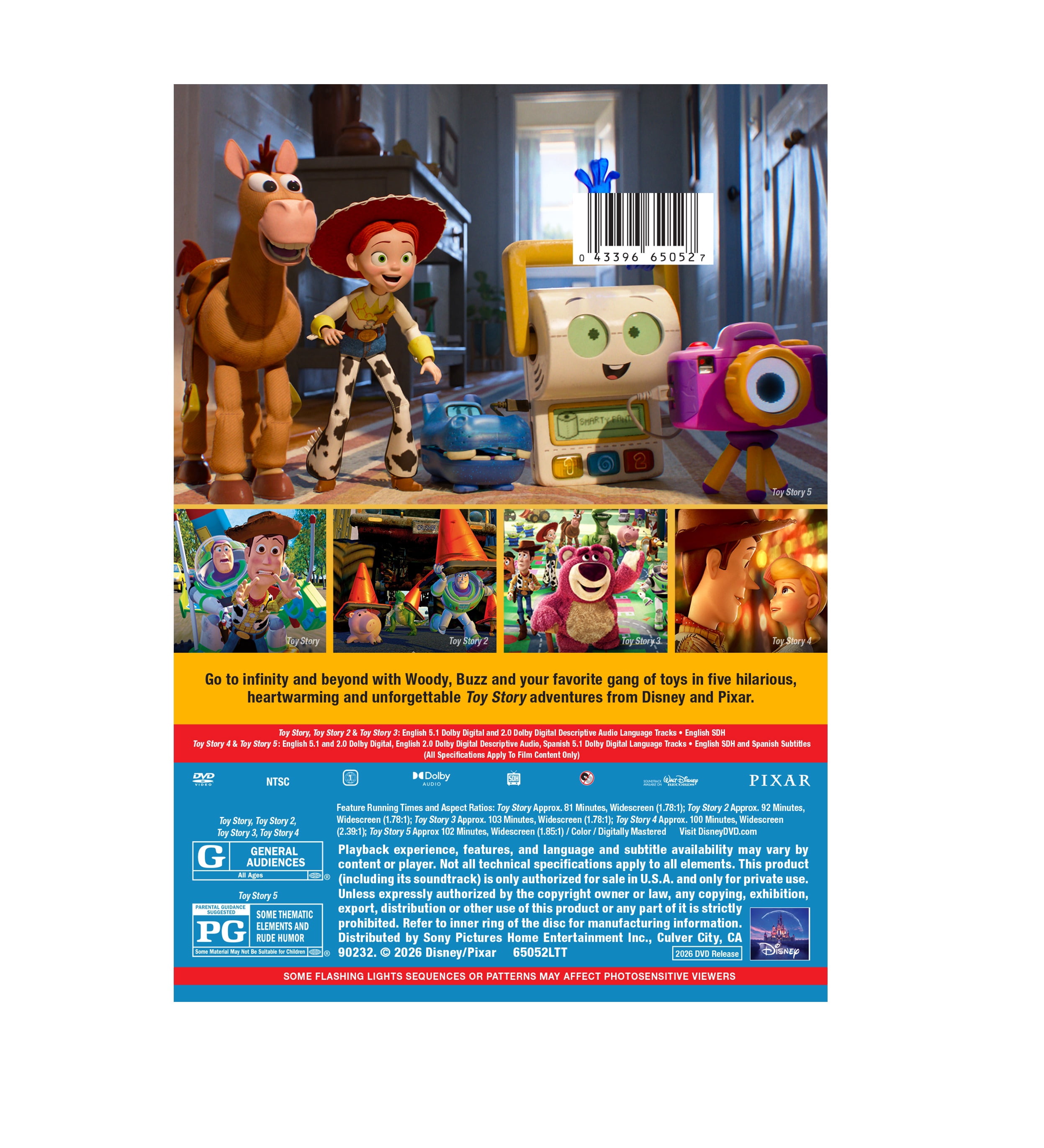 Toy Story 5-movie collection - DVD) DVD, Disney - Pixar Adventure, Animation