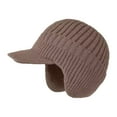 thumbnail image 2 of ZenCart Winter Ear Hat with Ear Flaps Knitted Long Brim Keep Warm Thick Elastic Anti slip Solid Color Gift for Father Grandfather Outdoor Beanie, 2 of 8