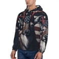 thumbnail image 2 of KLL Vintage American Deer Print Mens Hoodie Long Sleeve Casual Pullover Hooded Sweatshirt Fashion Drawstring Hoodies with Pocket-Small, 2 of 6