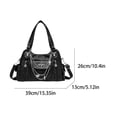 thumbnail image 2 of HUISZJ PU Leather Shoulder Bag, Large Capacity Crossbody Bag with Adjustable Strap, Y2k Messenger Bag for Women Work Shopping Travel (Black), 2 of 6