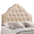 thumbnail image 3 of Modern Contemporary Queen Size Fabric Headboard, Beige Fabric, 3 of 5