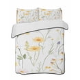 thumbnail image 2 of Quilts Twin Size, Yellow Daisy Floral Soft Comforter Bedding Set for Bed, Spring Rustic Botanical Flowers Lightweight Quilted Bedspread with Pillow Cover(2 Pieces) for All Season, 68x86 Inch, 2 of 6