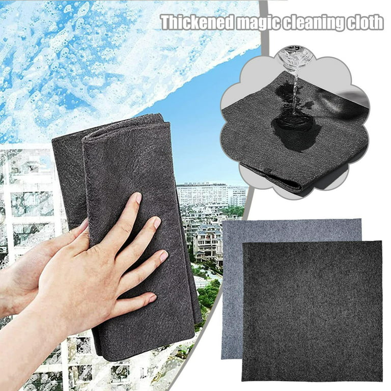KTT Thickened Magic Cleaning Cloth,Reusable Microfiber Cleaning Cloth.Lint  Free Cloth for Home,Window,Mirror Glass and Cars.(12 x 16,5 Pack)