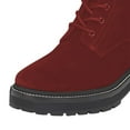 thumbnail image 4 of YDN Women Round Toe Lace up Ankle Boots Platform Low Chunky Heel Combat Booties Winter Fashion Date Dress Shoes Size 9 Red, 4 of 4
