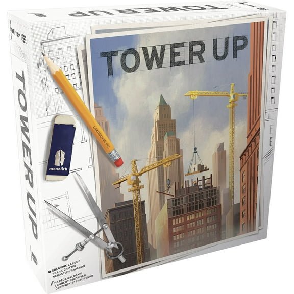 Monolith Board Games: Tower Up - City Building Board Game, Competitive Strategy, Urban Construction Plannning, Family, Ages 8 , 2-4 Players, 30 Min