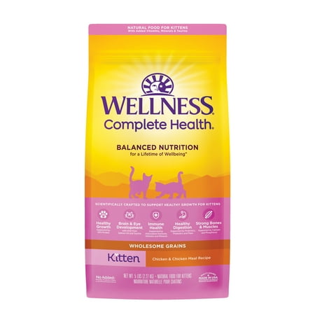UPC: 0076344884934 | Wellness Complete Health Dry Kitten Food with Grains  Deboned Chicken  Chicken Meal & Rice Recipe  5 Pound Bag