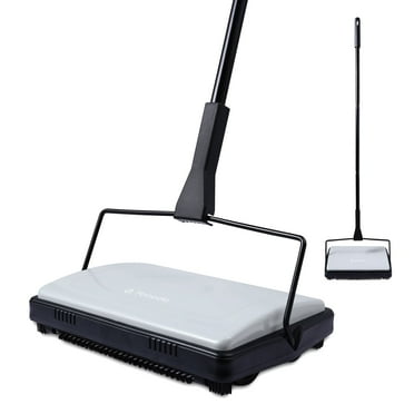 Eyliden Carpet Sweeper Cleaner with Dual Rotating System for Low Carpets Rugs with a Brush , Gray