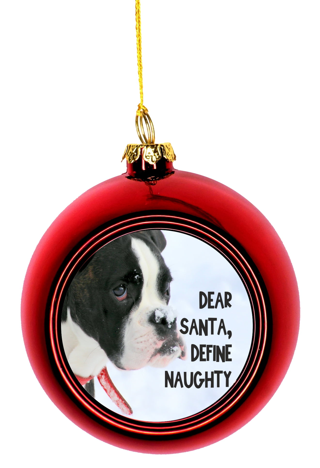 Ornament Dog - Dear Santa, Define Naughty Bauble Christmas Ornaments ...