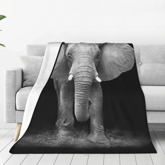 Rateoe Indian Elephant Print Fuzzy Fleece Throw Blanket Extra Large,Super Soft,Fluffy and Warm Blankets for Couch,Bed,All Season Use (40"x30")