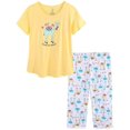 thumbnail image 1 of Conjunto de pijamas de algodón para mujer, pantalones capri de manga corta, ropa de dormir de talla grande S-3XL Adepaton CJWUS-4049, 1 of 7