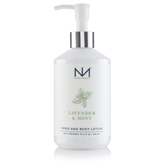 Niven Morgan Loción para manos y cuerpo de lavanda y menta, 10,5 onzas líquidas