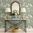 thumbnail image 3 of S4Sassy Peel and Stick Walls Covering, Floral Tree Canopy Print - Asian Style Wall Mural, Walls Makeover for Bathroom, Laundry Room, Closet Interior - Self-Adhesive Wallpaper Vinyl - Green, 25"x120", 3 of 9