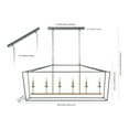 thumbnail image 3 of JONATHAN Y Pagoda 49" 6-Light Classic Traditional Metal Linear Cage Lantern LED Pendant, Gray/Brass Gold, 3 of 10