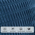 thumbnail image 4 of Softalker Throw Pillow Covers 18x18 inch Set of 4 Corduroy Soft Striped Farmhouse Boho Pillow Covers for Couch Sofa Bedroom Living Room(Grey/Blue), 4 of 8