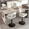 thumbnail image 3 of Efoee Modern Bar Stools Set of 2, Adjustable Swivel Counter Height Barstools, Double-Layer Cushion Upholstered Swivel Bar Chairs with Backrest for Home, Kitchen Island, 3 of 6