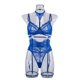 thumbnail image 1 of Conjunto de tres piezas de ropa interior con tirantes para colgar en el cuello y costuras de encaje para mujer, 1 of 6