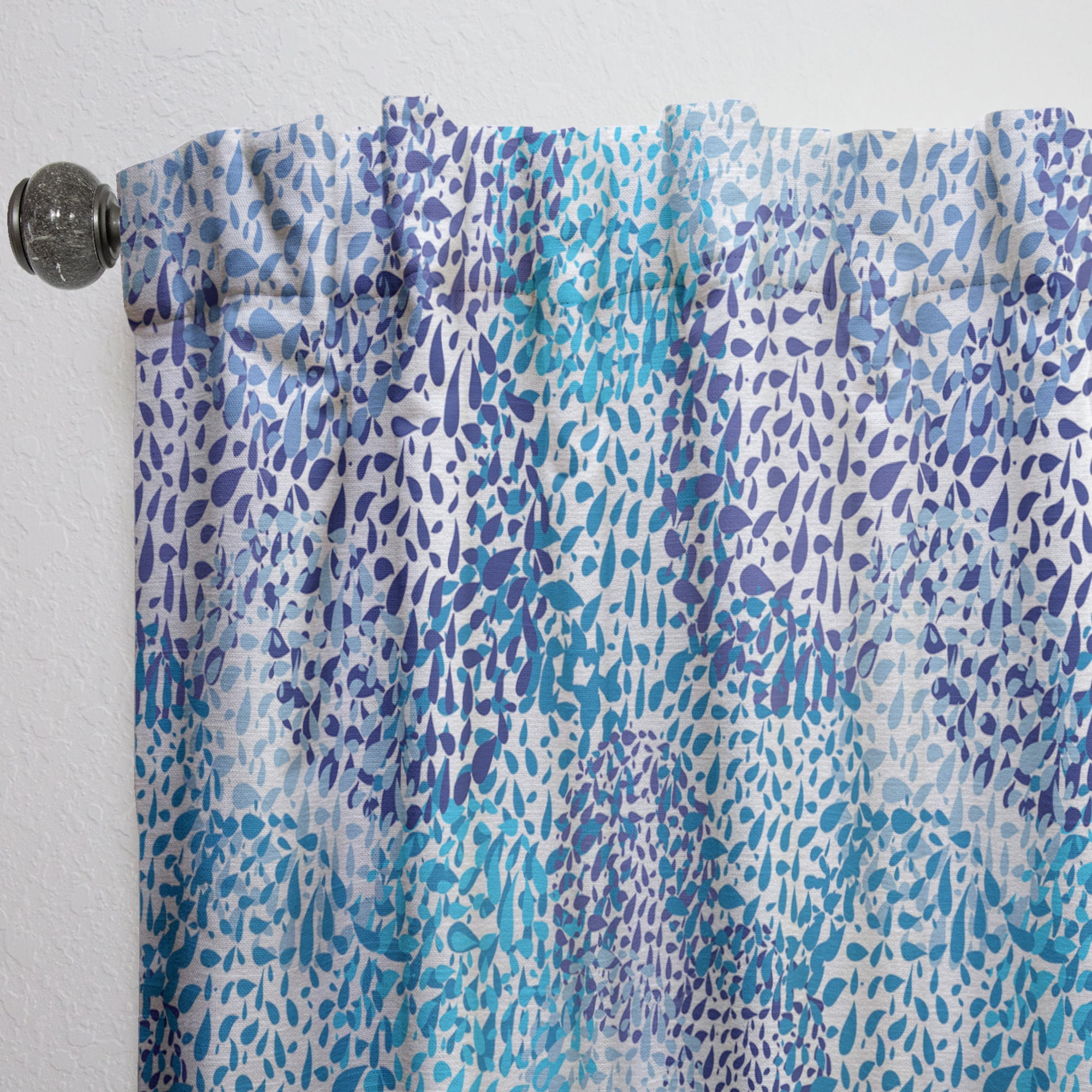 Designart 'Blue Sea Motif Pattern' Nautical & Coastal Curtain Panel