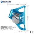 thumbnail image 4 of NewDoar Rock Climbing Chest Ascender Abdominal for Vertical Rope Climbing CE Certified Rope Clamp for 8~13MM Rope(Blue), 4 of 4
