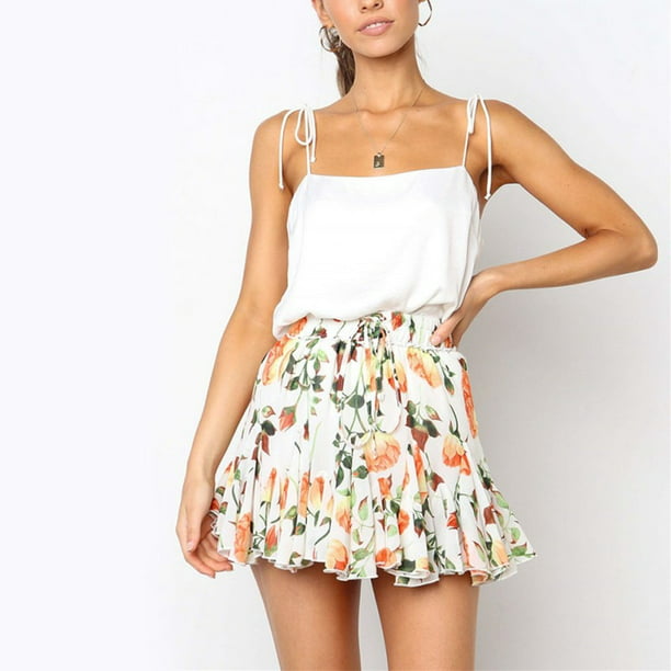 Wisremt - Summer Fashion Floral Printed Mini Skirt Women Fashion Cute ...