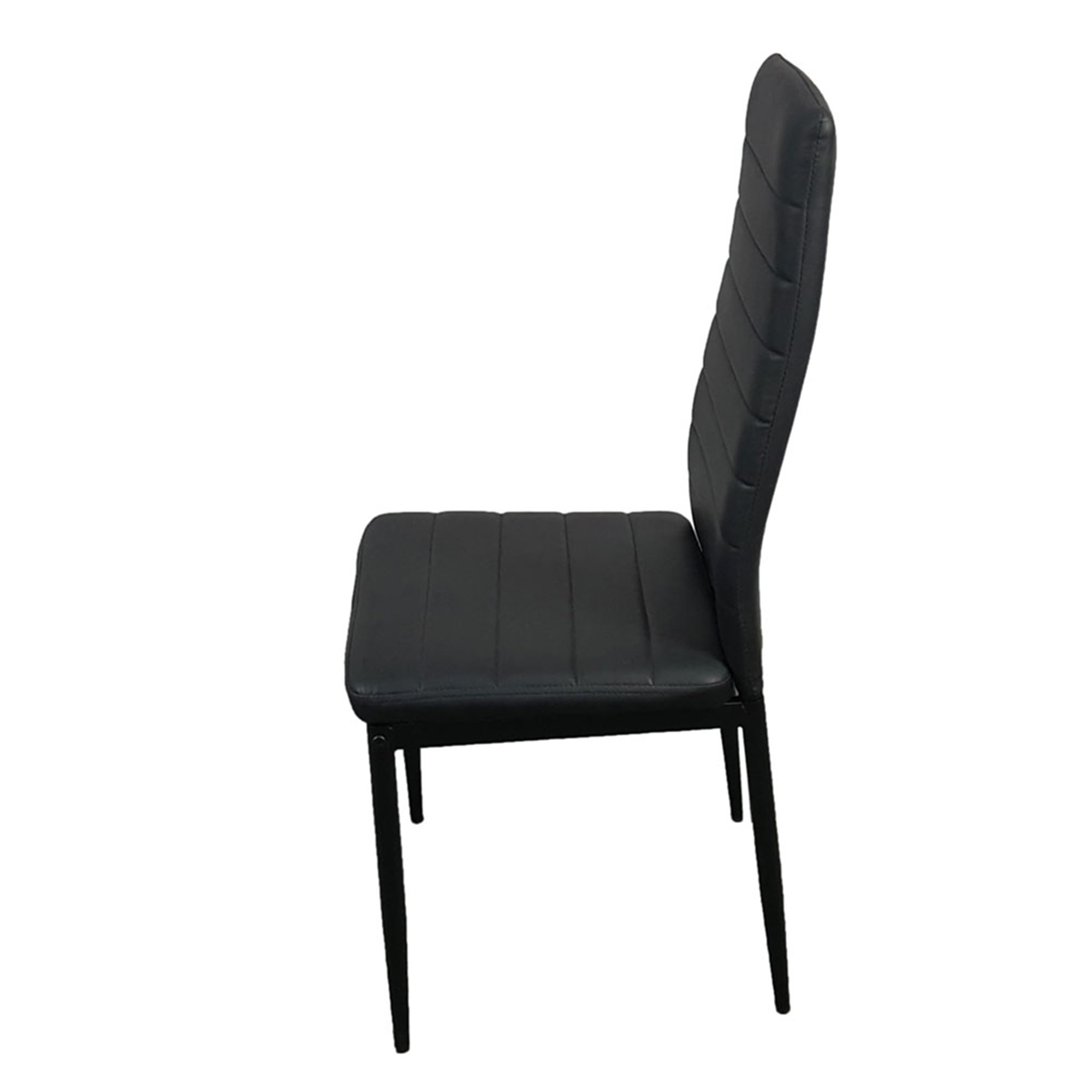 Kepooman Modern PU Dining Chairs Set of 4, Texture High Backrest Dining Chairs, kitchen Side Chairs for Kitchen Living Room Bedroom, Black Kepooman Modern PU Dining Chairs Set of 4, Texture High Backrest Dining Chairs, kitchen Side Chairs for Kitchen Living Room Bedroom, Black