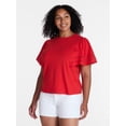 thumbnail image 2 of Time and Tru Women's Top with Short Flounce Sleeves, Sizes XS-XXXL, 2 of 6