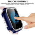 thumbnail image 2 of Hard PC Case with Tempered Glass Screen Protector for Apple Watch SE, Overall Protective Case for iWatch 42mm, Bling Diamond Protector Compatible with Series 3 2/1 42mm Blue, 2 of 5