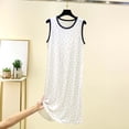 thumbnail image 2 of Night Gowns for Women Plus Size Women’s Sleeveless Nightgown Round Neck Polka Dot Soft Nightdress Loose Breathable Home Sleepshirt Loungewear White XL, 2 of 5
