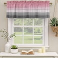 thumbnail image 3 of Pink Gray Valances for Windows, Decorative Rod Pocket Window Valance Curtains, Vintage Country Gradient Wooden Plank Line Short Curtain Drapes for Kitchen/Living Room, 2 Panels, 42" W x 12" L, 3 of 8