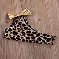 thumbnail image 4 of Baby Girls Bathing Swimsuit Leopard One Shoulder Vest Panties Bowknot Bikini Set, 4 of 6