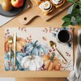 thumbnail image 2 of Orange Blue Grey Pumpkins Fall Placemats Set of 4, Thanksgiving Botanical Rustic Washable Wipeable Table Mats for Dining Tables, Indoor Outdoor Kitchen Place Mats for Holiday Party Table Decor, 2 of 9