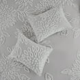 thumbnail image 5 of Home Essence Danica Warm Grey/White 3 Piece Tufted Cotton Chenille Floral Duvet Cover Set, 5 of 15
