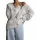 thumbnail image 3 of Cárdigan de Mujer, Suéter de Larga, Cárdigan con Botones y Cuello en V, Prenda de Punto de Moda. Crema L, 3 of 8