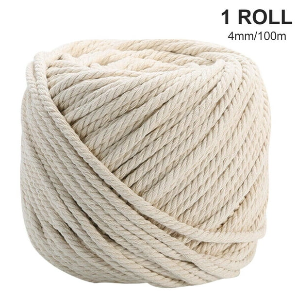 U Style Cotton Rope Handicraft Diy Cotton Cord Weaving Crafting Braiding Rope Thread, 4mm, 100m, 1 Roll Other 100m