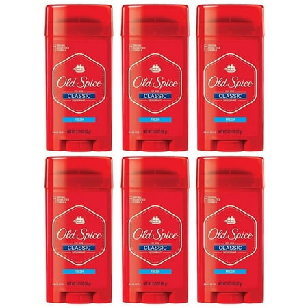 Old Spice Classic Deodorant for Men Aluminum & Odor Free 3.25 oz, 6-Pack
