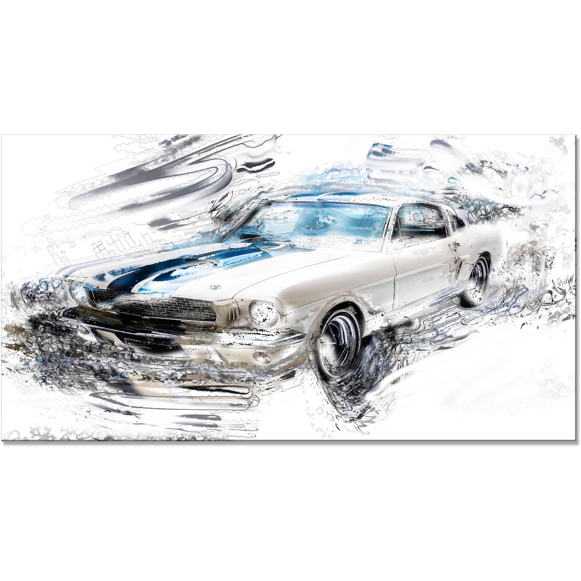 DESIGN ART Super Charged American ClassicSmall Gallery Wrapped Canvas