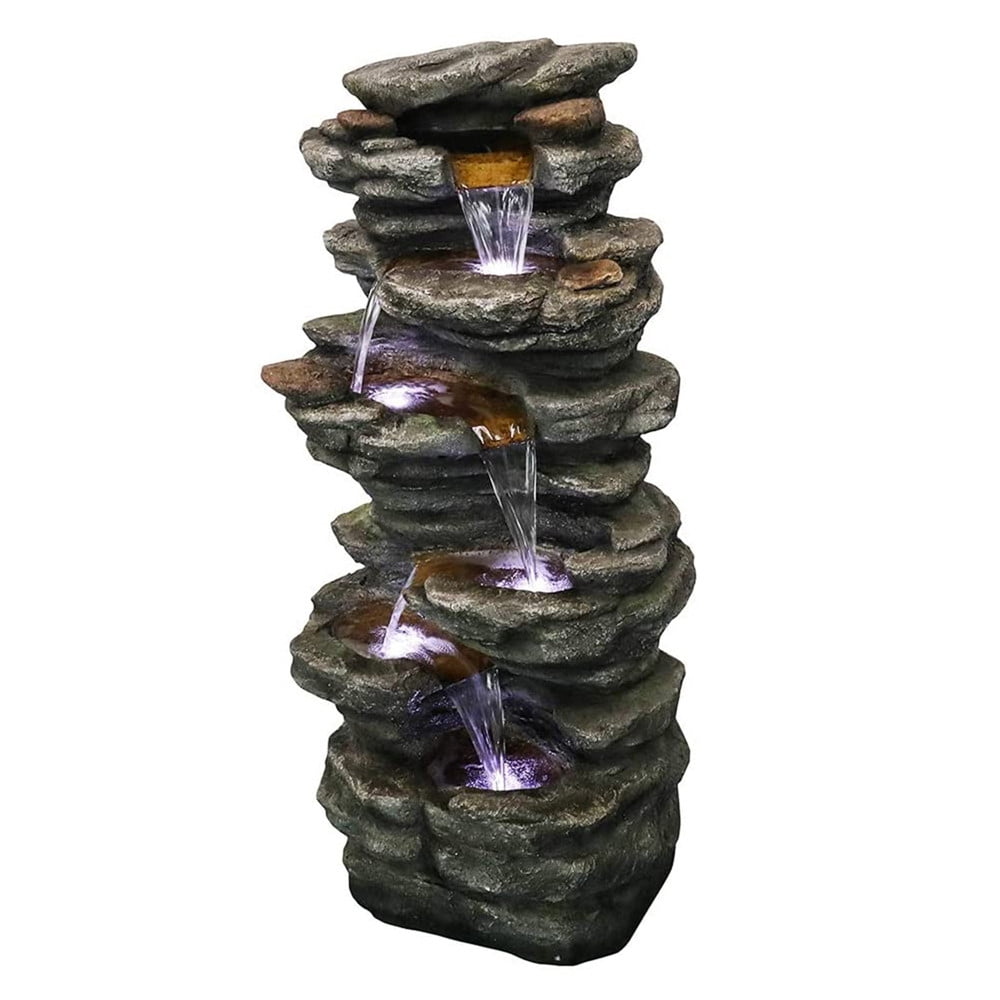Watnature 40" Outdoor 6-Tier Cascading Fountain