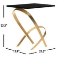 thumbnail image 5 of SAFAVIEH Dovie Gold Leaf Glass Top Side Table, Gold/Black, 5 of 7