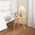 thumbnail image 3 of Small Round Side Table, Modern Light Wood End Table Nightstand, Small Space Nightstand for Bedroom and Living Room, 15.75 x 18.5 Inch, Original Wood Color, 3 of 7