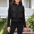thumbnail image 2 of Womens Cropped Puffer Jacket Quilted Coat with Faux Fur Lapel Winter Warm Baggy Long Sleeve Zip Down Outerwear, 2 of 7