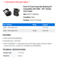 thumbnail image 2 of Front To Frame Sway Bar Bushing Kit - Compatible with 2006 - 2011 Honda Civic Sedan 2007 2008 2009 2010, 2 of 2