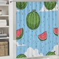 thumbnail image 6 of Awypu Hand Drawn Cartoon Watermelon Shower Curtain - Durable and Washable - Waterproof - Multiple Sizes White, 6 of 7