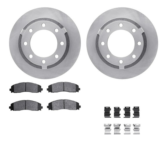 Dynamic Friction Company Rear Brake Rotors with Heavy Duty Brake Pads includes Hardware 6212-99714