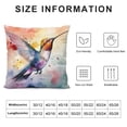 thumbnail image 5 of Creowell Hummingbird Watercolor Painting Square Pillows Cover Case for Cushions Sofa Bed Outdoor Decoration, Zipper Closure, Throw Pillow Cover 1PC 20x20in, 5 of 5