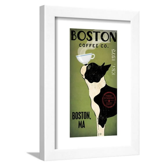 Boston Terrier Coffee Boston Framed Print Wall Art by Ryan Fowler Sold by Art.Com