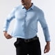 thumbnail image 4 of pstuiky Camisas casuales de manga larga para hombre, Camisa informal de manga larga con botones y elástico para hombre camisetas de hombre m, 4 of 9
