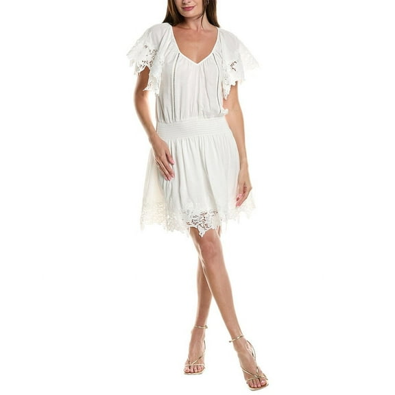 Ramy Brook womens Jacy Linen-Blend Mini Dress, m, White