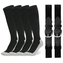 Hengguang Youth Baseball Socks & Belt Combo Set -2 Pack Elastic Waist Belt & Athletic Socks for Boys & Girls, Softball Uniform Accessories (Ages 8-14)